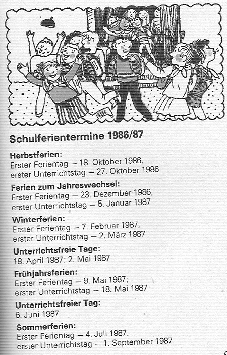Ferien DDR 1986/1987
