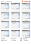 Kalender 1907 mit Ferien und Feiertagen Deutschland