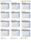 Kalender 1946 mit Ferien und Feiertagen Thüringen