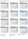 Kalender 1951 mit Ferien und Feiertagen Hessen