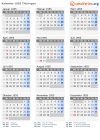 Kalender 1955 mit Ferien und Feiertagen Thüringen