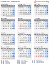 Kalender 1961 mit Ferien und Feiertagen Brandenburg