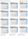 Kalender 1961 mit Ferien und Feiertagen Thüringen