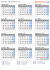 Kalender 1963 mit Ferien und Feiertagen Brandenburg