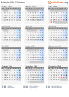 Kalender 1964 mit Ferien und Feiertagen Thüringen