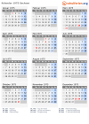 Kalender 1975 mit Ferien und Feiertagen Sachsen