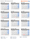 Kalender 1984 mit Ferien und Feiertagen Sachsen-Anhalt