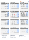 Kalender 1988 mit Ferien und Feiertagen Deutschland