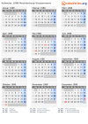 Kalender 1988 mit Ferien und Feiertagen Mecklenburg-Vorpommern
