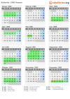 Kalender 1989 mit Ferien und Feiertagen Hessen