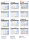 Kalender 1989 mit Ferien und Feiertagen Deutschland