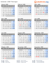 Kalender 1989 mit Ferien und Feiertagen Thüringen