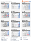 Kalender 1992 mit Ferien und Feiertagen Deutschland