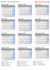 Kalender 1994 mit Ferien und Feiertagen Deutschland