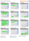Kalender 1996 mit Ferien und Feiertagen Thüringen