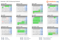 Kalender 1997 mit Ferien und Feiertagen Schleswig-Holstein