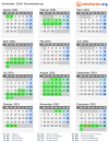 Kalender 2001 mit Ferien und Feiertagen Brandenburg