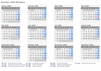 Kalender 2006 mit Ferien und Feiertagen Äthiopien