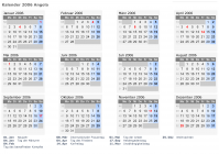 Kalender 2006 mit Ferien und Feiertagen Angola