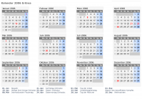 Kalender 2006 mit Ferien und Feiertagen Eritrea