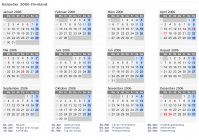 Kalender 2006 mit Ferien und Feiertagen Finnland