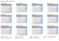 Kalender 2006 mit Ferien und Feiertagen Grönland