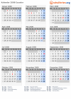 Kalender 2008 mit Ferien und Feiertagen Ecuador