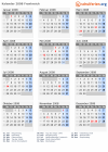 Kalender 2008 mit Ferien und Feiertagen Frankreich