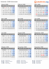 Kalender 2008 mit Ferien und Feiertagen Schweden