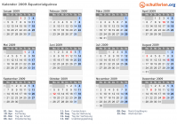 Kalender 2009 mit Ferien und Feiertagen Äquatorialguinea