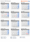 Kalender 2009 mit Ferien und Feiertagen Dänemark