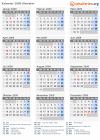 Kalender 2009 mit Ferien und Feiertagen Slowakei