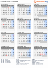 Kalender 2009 mit Ferien und Feiertagen Tschechien