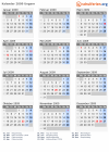 Kalender 2009 mit Ferien und Feiertagen Ungarn