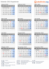Kalender 2010 mit Ferien und Feiertagen Argentinien