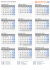 Kalender 2010 mit Ferien und Feiertagen Belgien