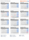 Kalender 2010 mit Ferien und Feiertagen Dänemark