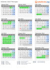 Kalender 2010 mit Ferien und Feiertagen Thüringen