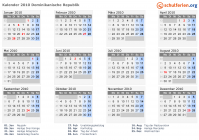 Kalender 2010 mit Ferien und Feiertagen Dominikanische Republik