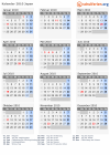 Kalender 2010 mit Ferien und Feiertagen Japan
