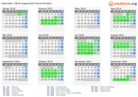 Kalender 2010 mit Ferien und Feiertagen Appenzell Innerrhoden