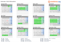 Kalender 2010 mit Ferien und Feiertagen Nidwalden