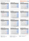 Kalender 2010 mit Ferien und Feiertagen Thailand
