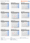 Kalender 2010 mit Ferien und Feiertagen Türkei