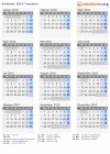 Kalender 2010 mit Ferien und Feiertagen Tunesien