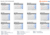 Kalender 2010 mit Ferien und Feiertagen Vatikanstadt