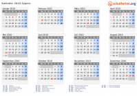 Kalender 2010 mit Ferien und Feiertagen Zypern