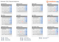 Kalender 2011 mit Ferien und Feiertagen Äquatorialguinea