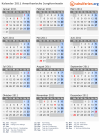 Kalender 2011 mit Ferien und Feiertagen Amerikanische Jungferninseln
