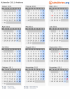 Kalender 2011 mit Ferien und Feiertagen Andorra